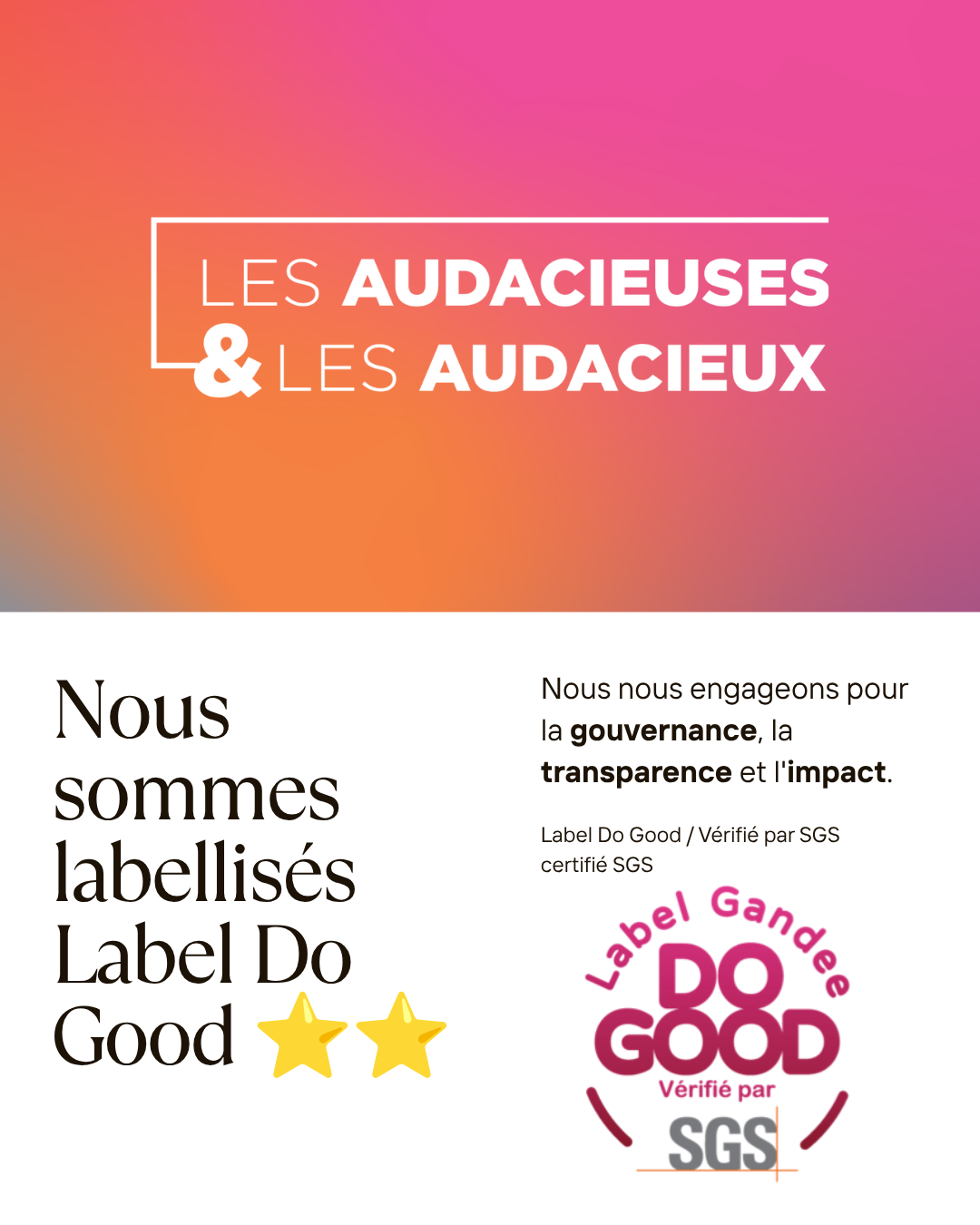 On a obtenu le Label Do Good !